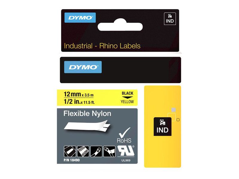 Dymo Nylon - Schwarz auf Gelb - Roll (1.2 cm x 3.5 m) 1 Kassette(n) Flexitape