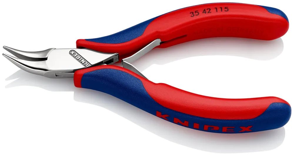 KNIPEX Elektronik-Greifzange mit durchgestecktem Gelenk mit Mehrkomponenten-Hüllen 115 mm