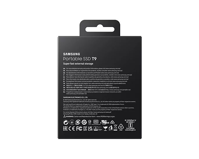 Samsung T9 MU-PG1T0B - SSD - verschlüsselt - 1 TB - extern (tragbar)