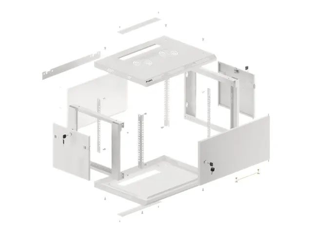 Lanberg WF01-6406-00S - Schrank Netzwerkschrank - geeignet für Wandmontage - Grau, RAL 7035 - 6U - 48.3 cm (19")
