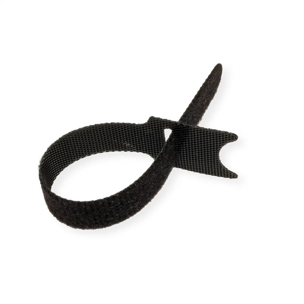 VALUE Klettbänder mit Lasche, 20Stk., schwarz, 15 cm