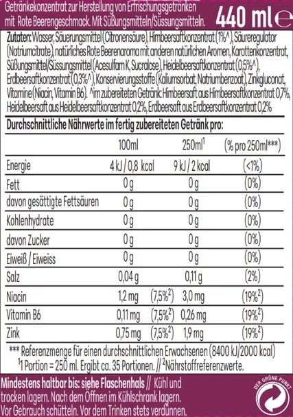 SodaStream drink mix Rote Beeren Zuckerfrei 440ml