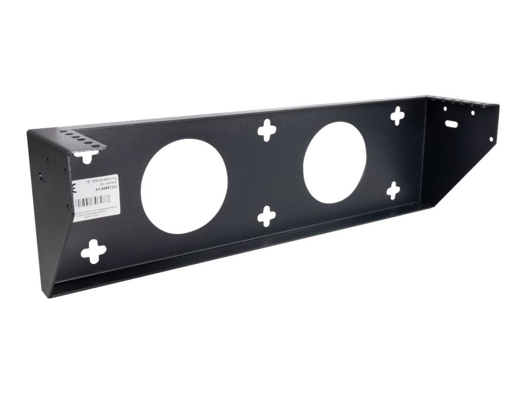 Inter-Tech Halterungsset (vertikal) - geeignet für Wandmontage - RAL 9005 - 2U - 48.3 cm (19")