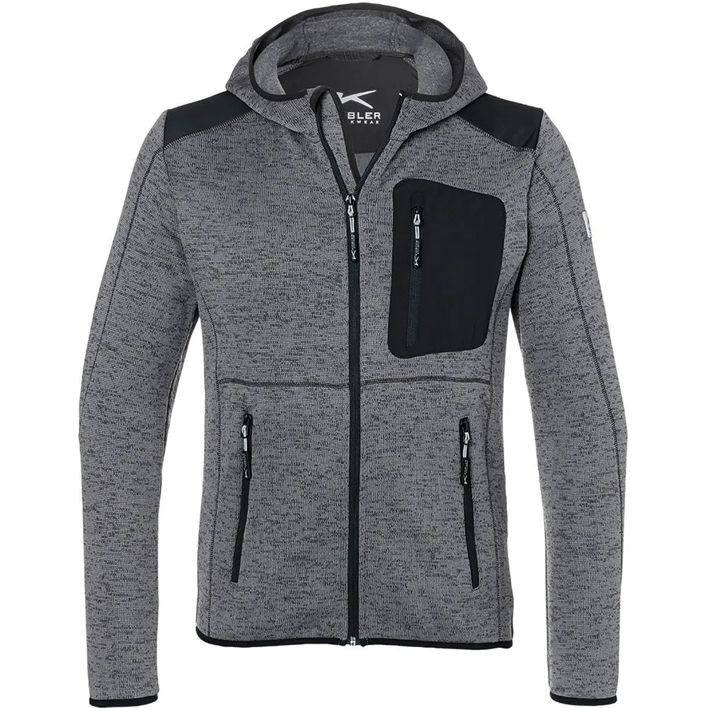 KÜBLER Strickjacke Light Form 1441 mittelgrau/schwarz S