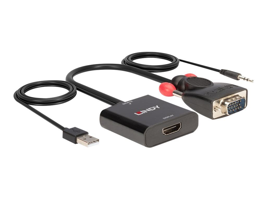 Lindy Videoadapter - HD-15 (VGA), USB (nur Strom)