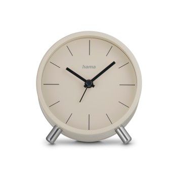 Hama Funkwecker "Flores", analog, ohne Ticken, Grau/Beige