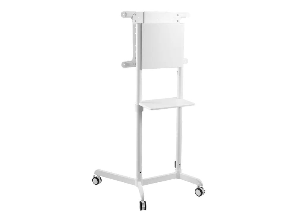 VivoLink Mobile stand - Wagen - Diebstahlschutz - für LCD-TV / gekrümmter LCD-TV - schwerer Stahl - weiß - Bildschirmgröße: 94-177.8 cm (37"-70")