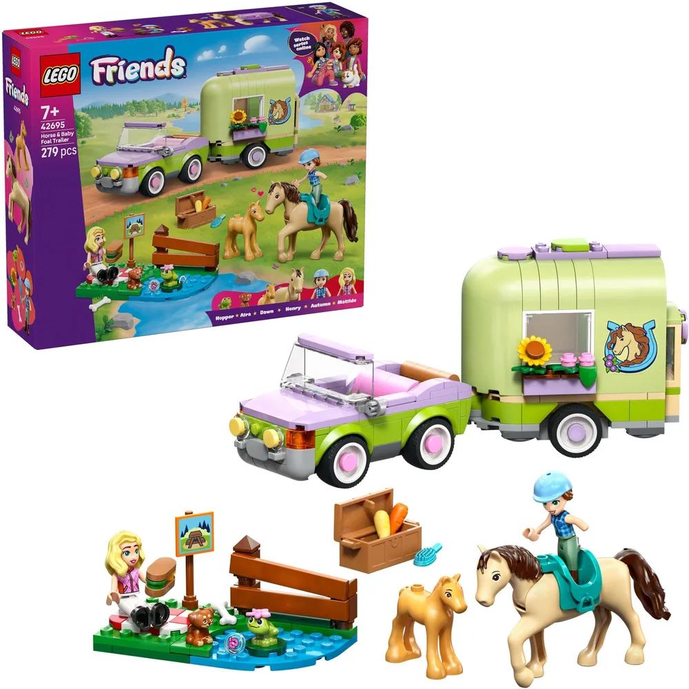 LEGO 42695 Friends Pferd und Fohlen mit Pferdeanhänger