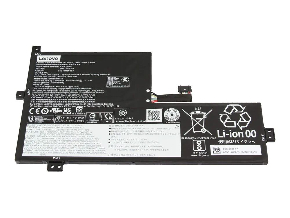 Lenovo 5B11H56353 Akku intern 47Wh 3 Zellen 300w Yoga Gen 4 500w - Batterie - 4.156 mAh