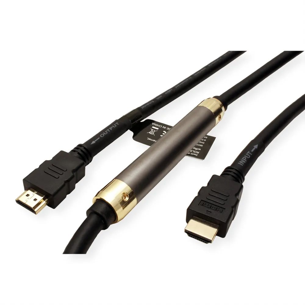 ROLINE HDMI High Speed mit Ethernet Kabel, mit Repeater, 25 m