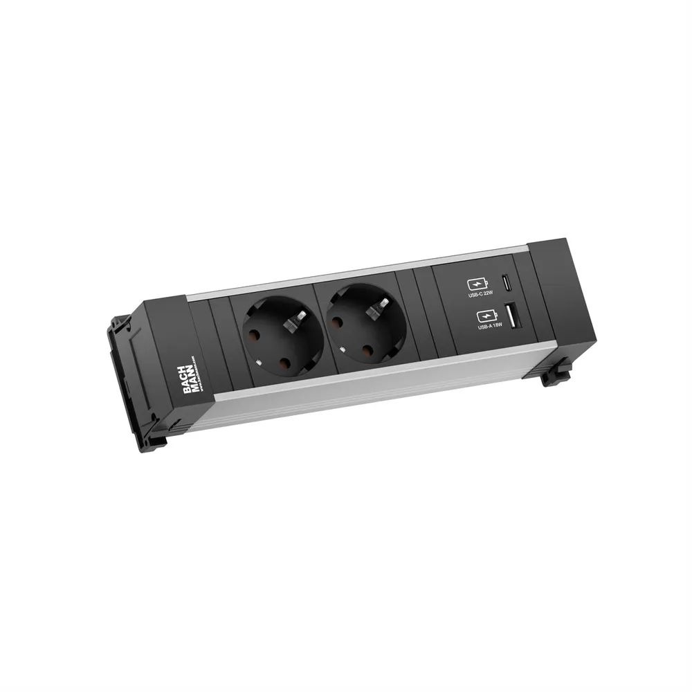 BACHMANN POWER FRAME 2xSchutzkt. USB A&C, USB Charger 22W 0,2m GST18