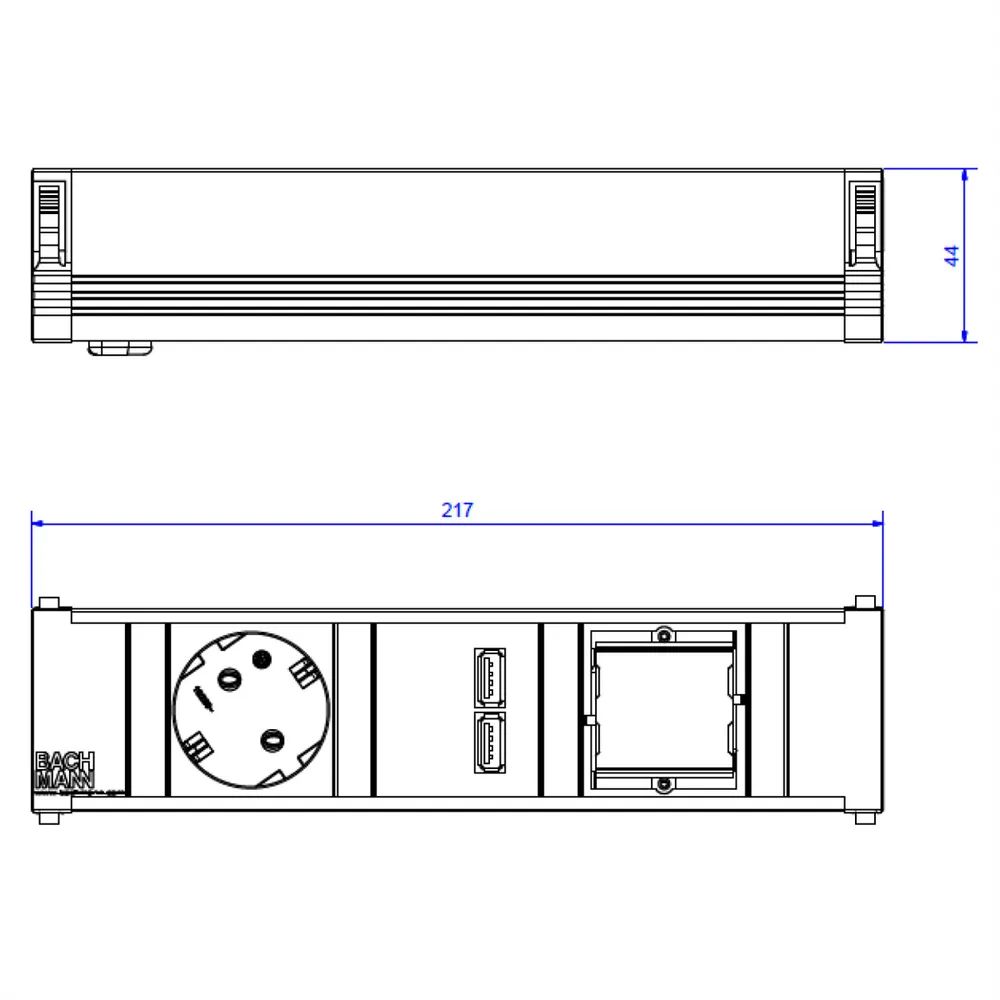 BACHMANN CONI Small 1x Schutzkontakt 1x USB Charger 1x ABD