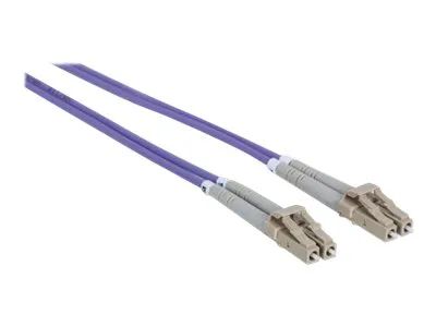 Intellinet Fiber Optic Patch Cable, OM4, LC/LC, 2m, Violet, Duplex, Multimode, 50/125 µm, LSZH, Fibre, Lifetime Warranty, Polybag - Patch-Kabel - LC Multi-Mode (M)