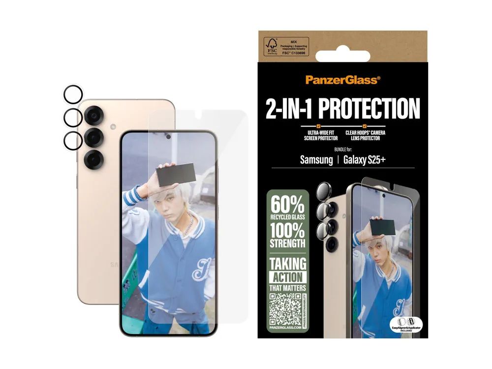PanzerGlass 2-in-1 Schutzpaket - Schutzkit Display/Objektiv für Handy