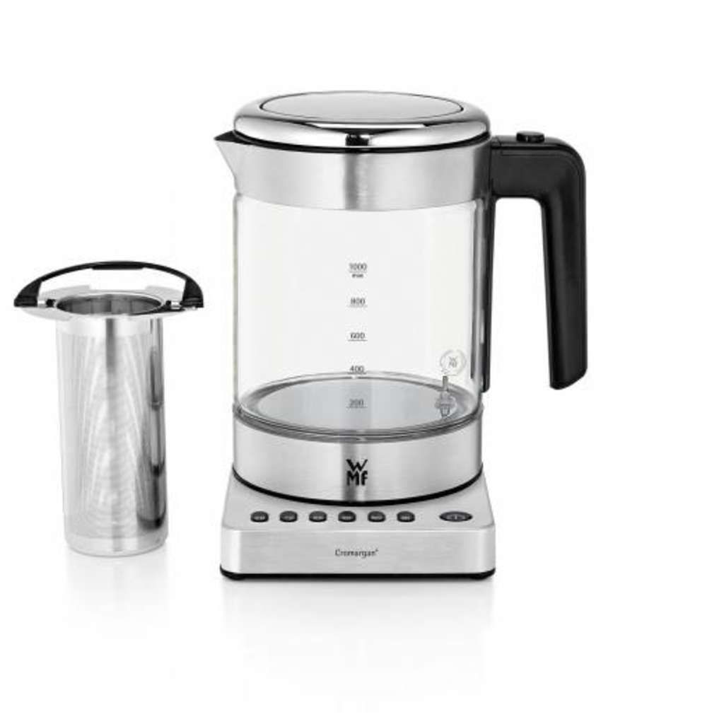 WMF KITCHENminis 04.1318.0012 - 1 l - 1960 W - Edelstahl - Glas - Regelbare Temperatur - Wasserstand