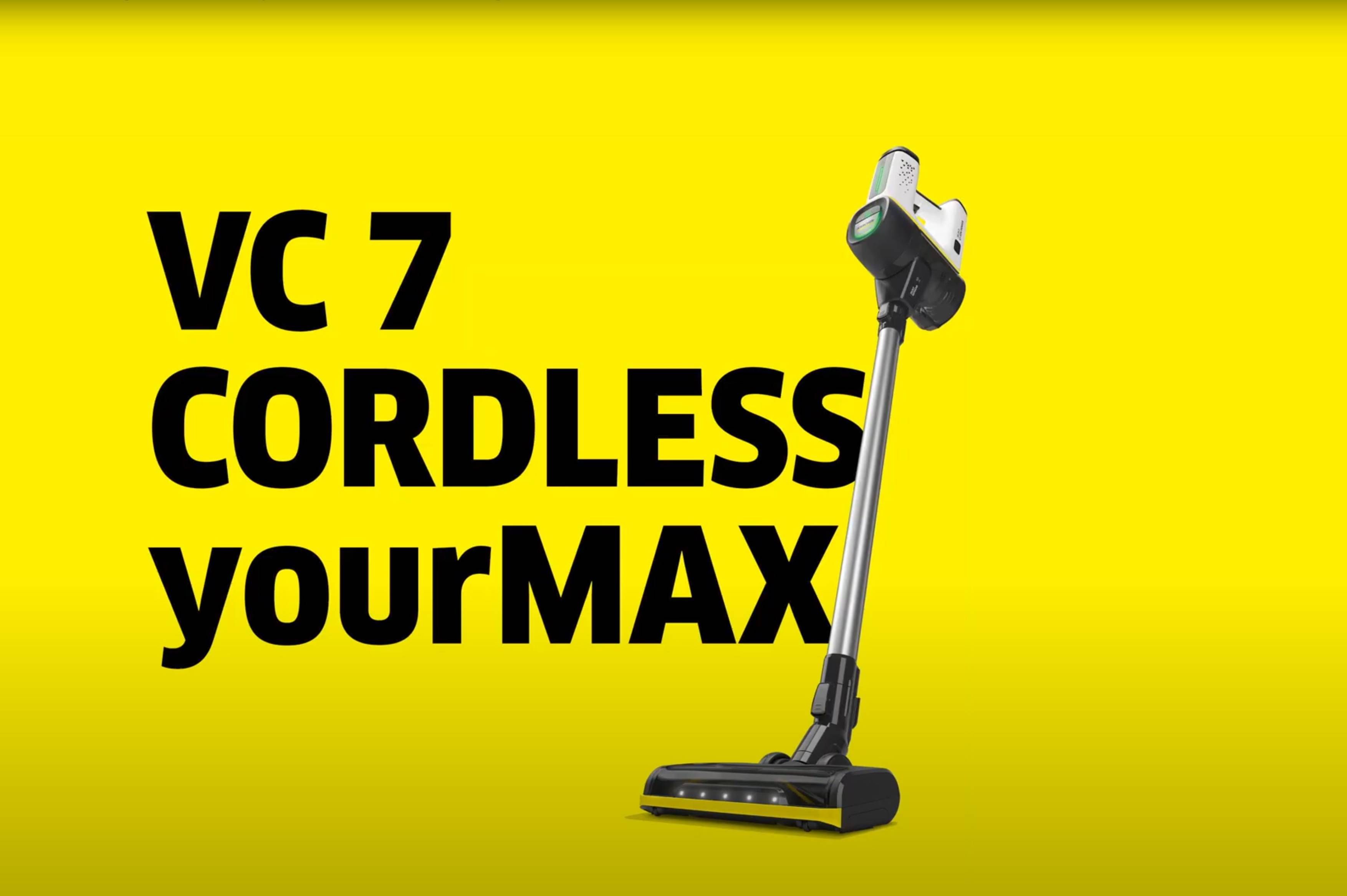 Kärcher VC 7 Cordless yourMAX Akku-Staubsauger – kabelloser Premium-Staubsauger mit starker Saugleistung und LED-Bodenbürste.
