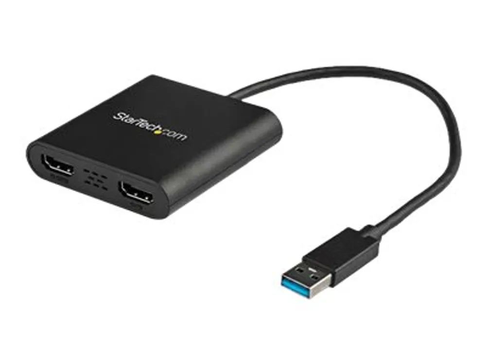 StarTech.com USB 3.0 to Dual HDMI Adapter - 4K 30Hz - External Video & Graphics Card - Dual Monitor Display Adapter - Supports Windows (USB32HD2)