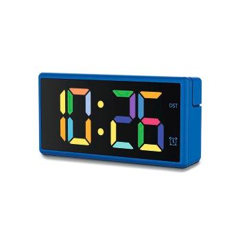 Hama Digitaler Wecker "Ibiza", Multicolor-Display, mit USB-Ladefunktion, Blau