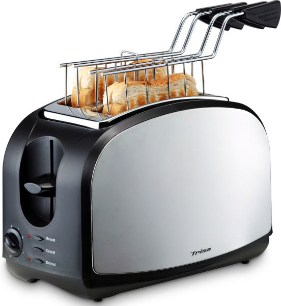 TRISA Toaster 2Scheiben 600W Zangen 8St. schwarz-silber