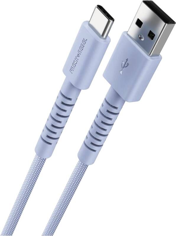 Fresh 'n Rebel USB-A zu USB-C silikon geflochtenes Kabel"FlexWave" 2m, Vivid Blue