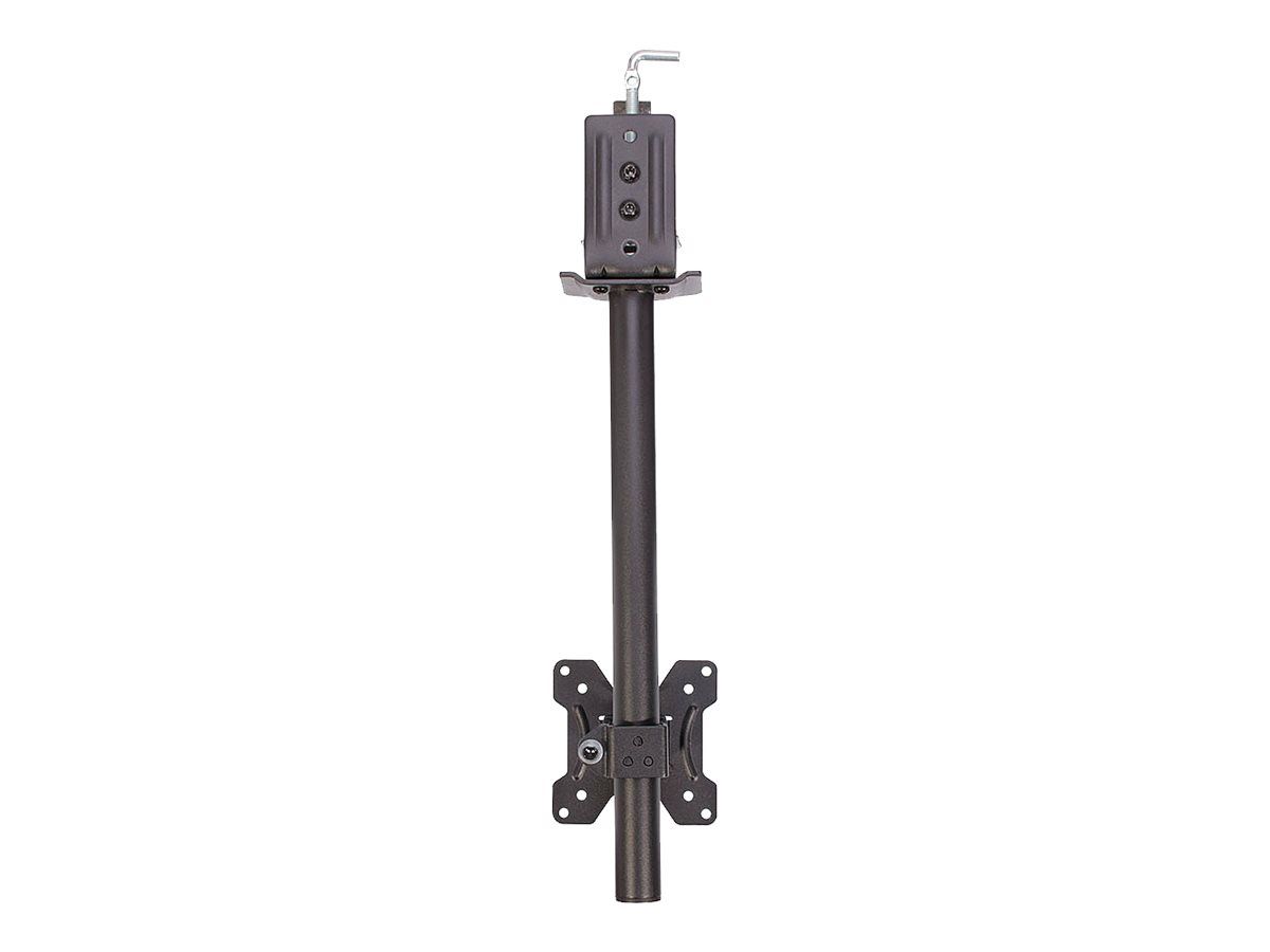 Lindy Single Display Short Bracket w/ Pole & Desk Clamp - Befestigungskit - einstellbarer Arm - für Monitor - Stahl - Silber - Bildschirmgröße: 43.2-71 cm (17"-28")