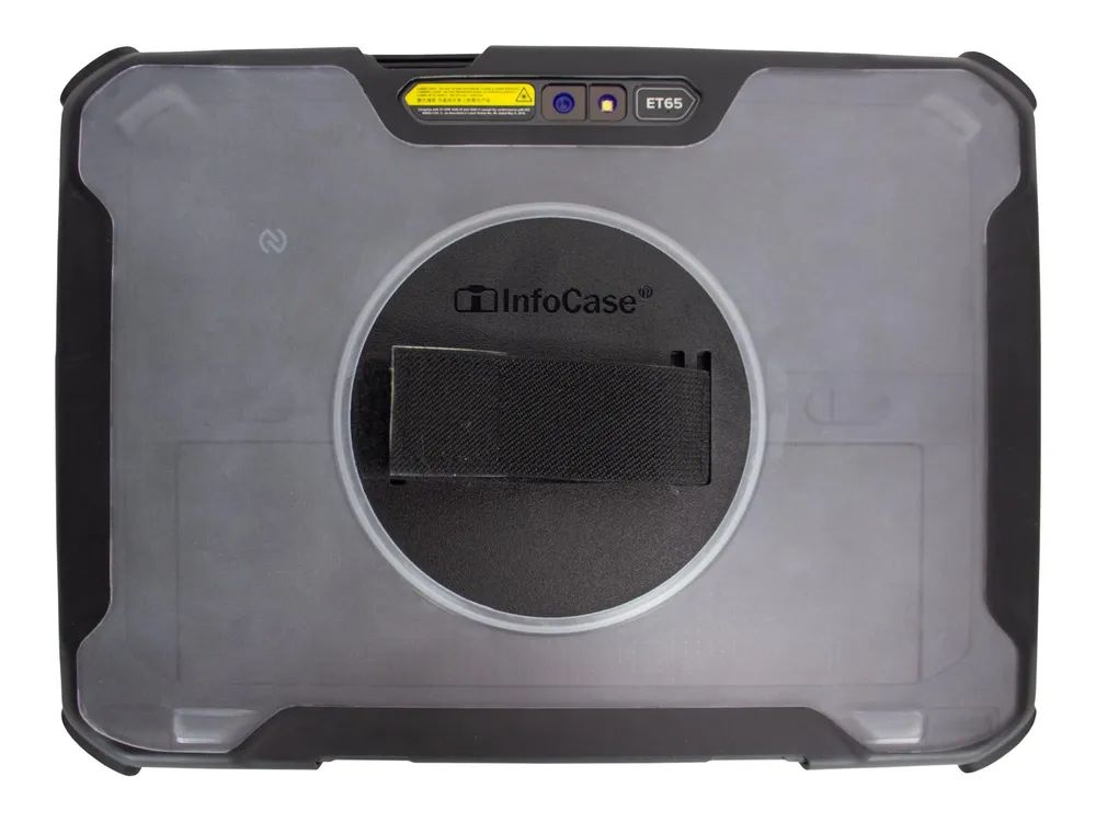Gamber-Johnson InfoCase - Hintere Abdeckung für Tablet / Zahlungsterminal - widerstandsfähig - mit drehbarem Handriemen - Polycarbonat, Thermoplastisches Polyurethan (TPU)