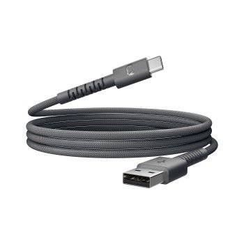 Fresh 'n Rebel USB-A zu USB-C silicon geflochtenes Kabel "FlexWave" 70cm, Storm Grey