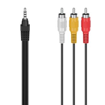 Hama Audio-/Video-Kabel, 3,5-mm-Klinken-Stecker 4-pol. - 3 Cinch-Stecker, 1,5 m