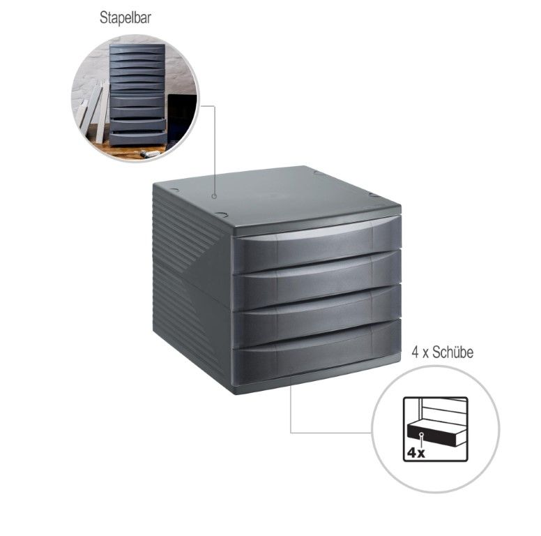 Rotho Bürobox 4 Schübe geschlossen QUADRA