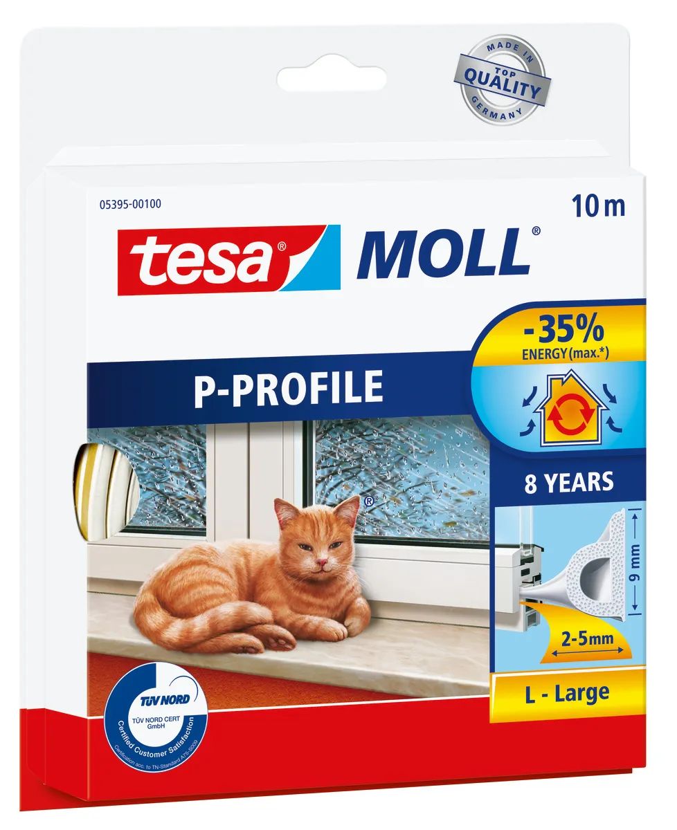 tesamoll® Insulation P-Profil weiß 10 m × 9 mm