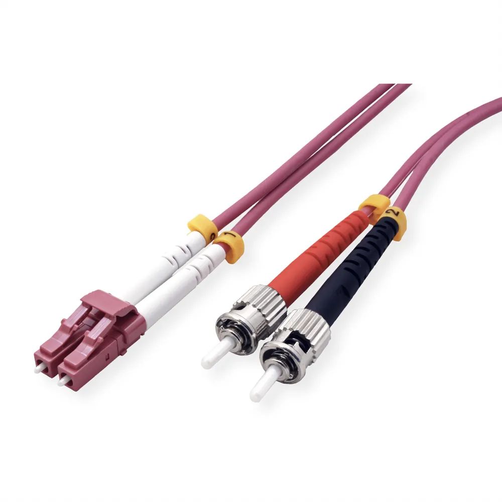 VALUE LWL-Kabel 50/125µm OM4, LC/ST, violett, 2 m
