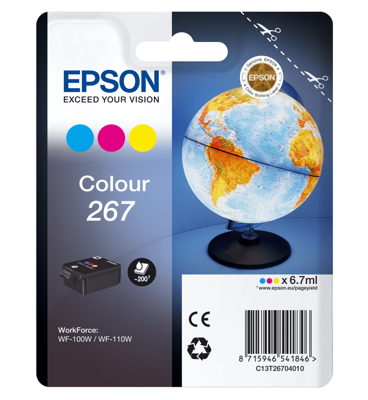 Epson 267 Tinte Globus Multi, Standard, 3 Farben