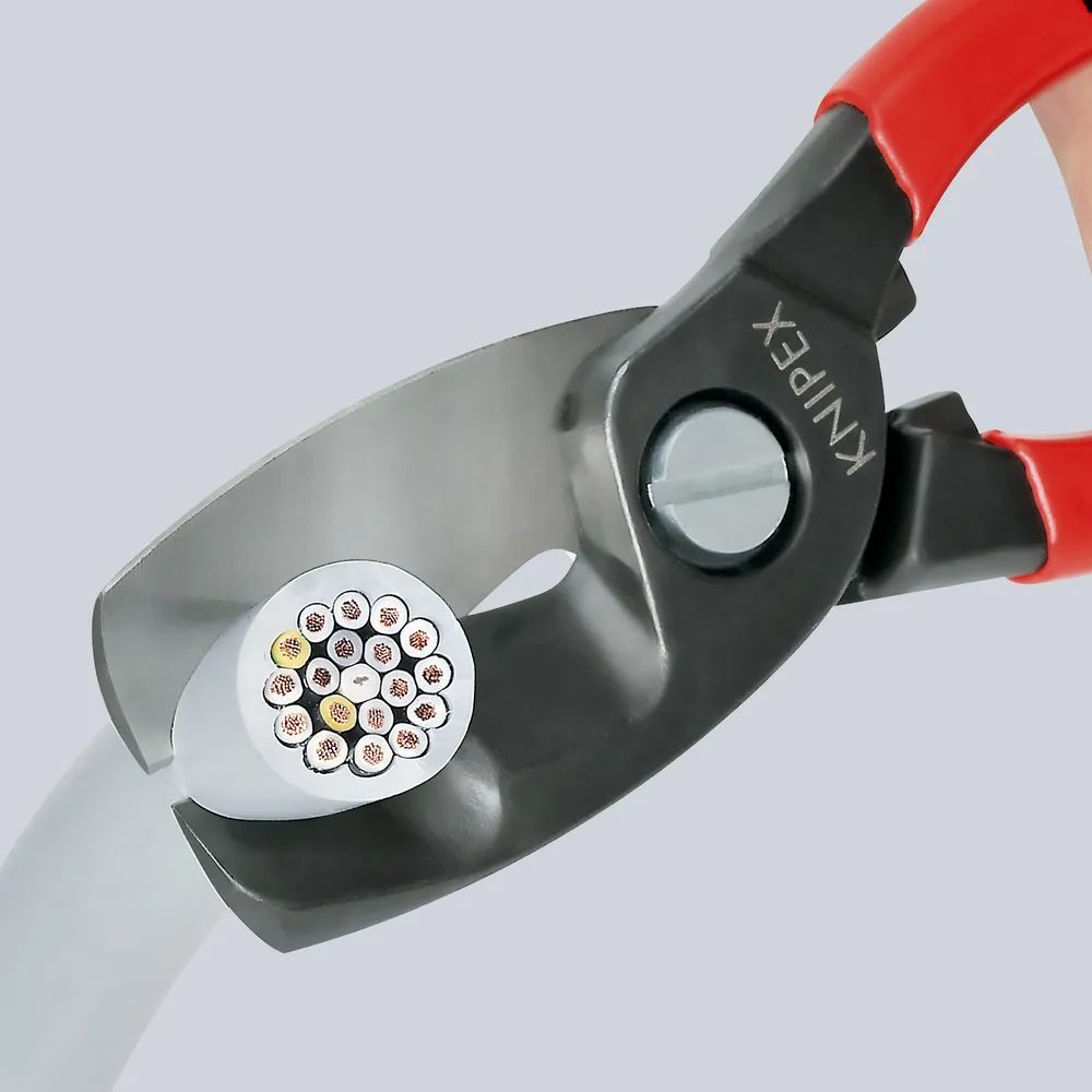 KNIPEX Kabelschere mit Doppelschneide mit Kunststoff überzogen brüniert 200 mm