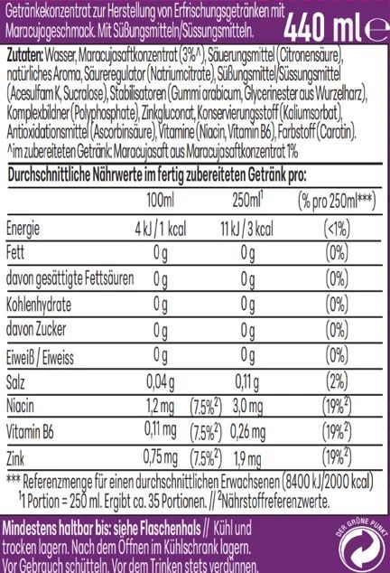 SodaStream drink mix Maracuja Zuckerfrei 440ml