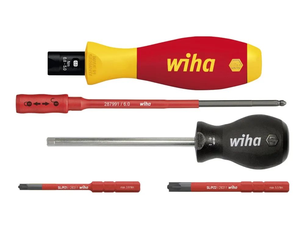 Wiha TorqueVario-S VDE 2872 - Drehmomentschraubendreher-Griff mit Bit-Set