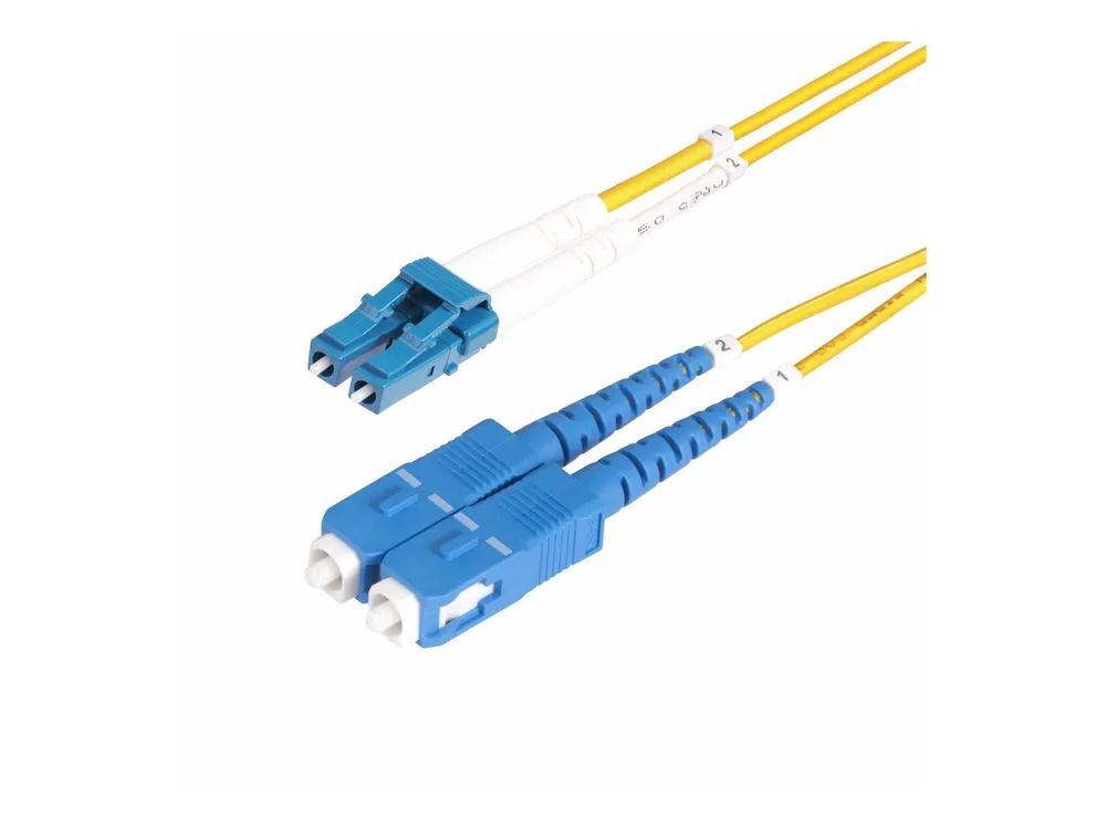 StarTech.com 10m (30ft) LC to SC (UPC) OS2 Single Mode Duplex Fiber Optic Cable, 9/125µm, Laser Optimized, 10G, Bend Insensitive, Low Insertion Loss - LSZH Fiber Patch Cord (SMLCSC-OS2-10M)