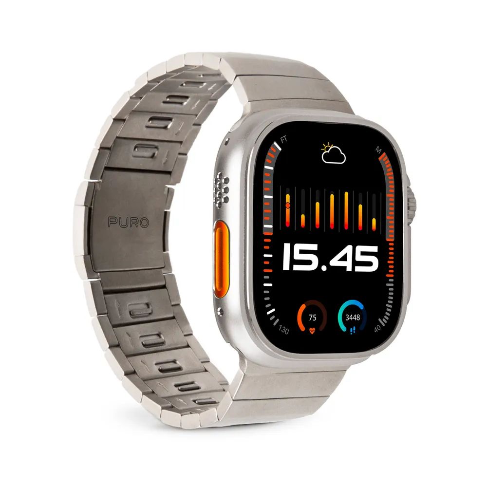 PURO TITAN Band für Apple Watch 42/44/45/49mm, silber