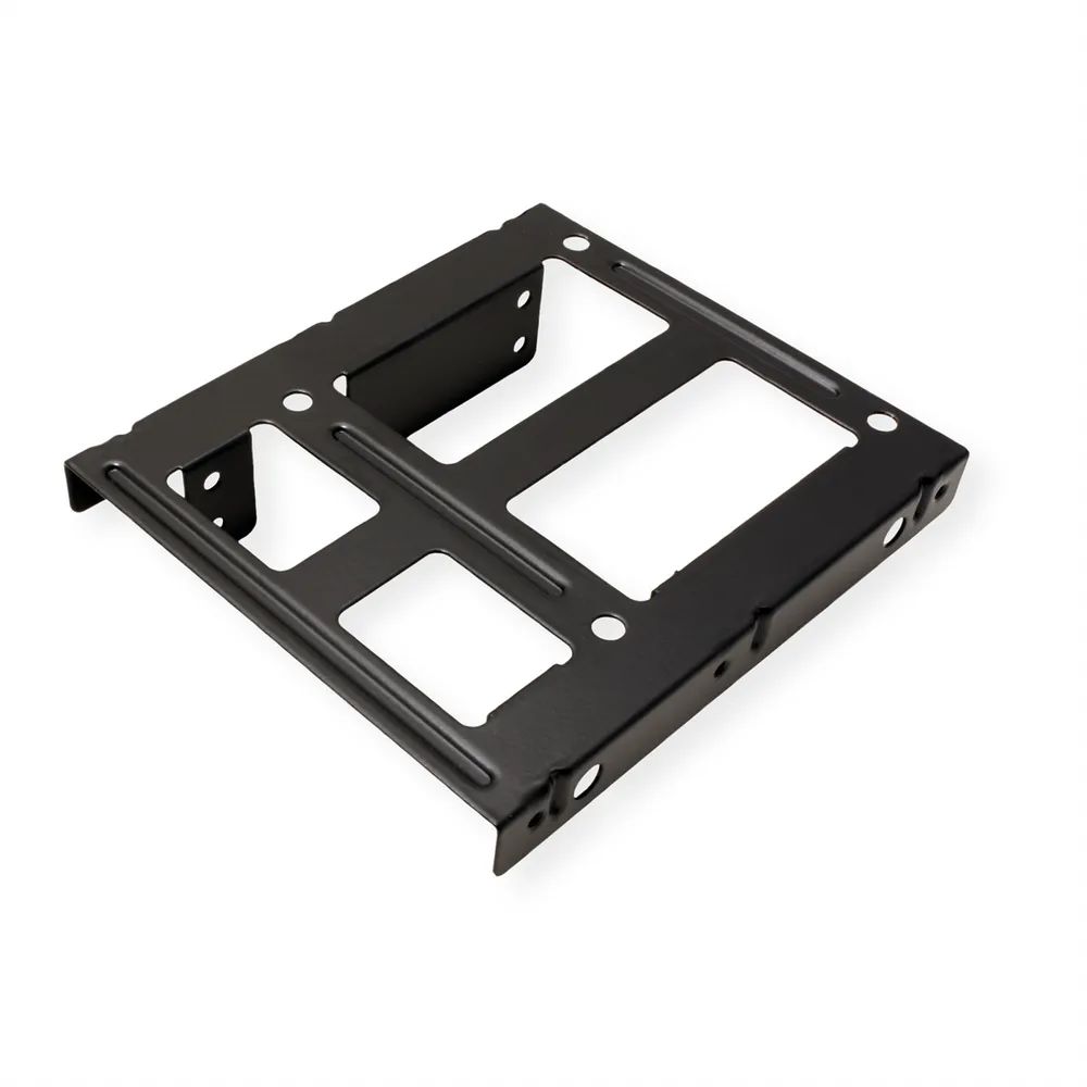 ROLINE Montageadapter, 3,5 Zoll Rahmen für 2x 2.5 HDD/SSD, Metall, schwarz