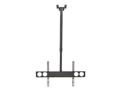 Manhattan TV & Monitor Mount, Ceiling, 1 screen, Screen Sizes: 37-75", Height: 105-156 cm, Black, VESA 200x200 to 800x400mm, Max 50kg, LFD, Lifetime Warranty - Klammer - für Flachbildschirm - verriegelbar - stabiler Stahl - Bildschirmgröße: 94-177.8 