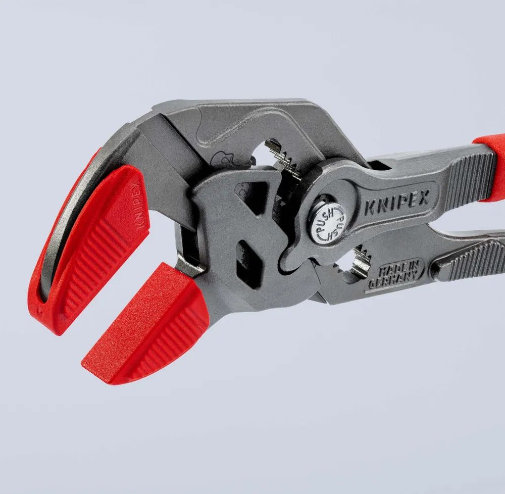 KNIPEX Zangenschlüssel Zange und Schraubenschlüssel in einem Werkzeug mit rutschhemmendem Kunststoff überzogen grau atramentiert 250 mm