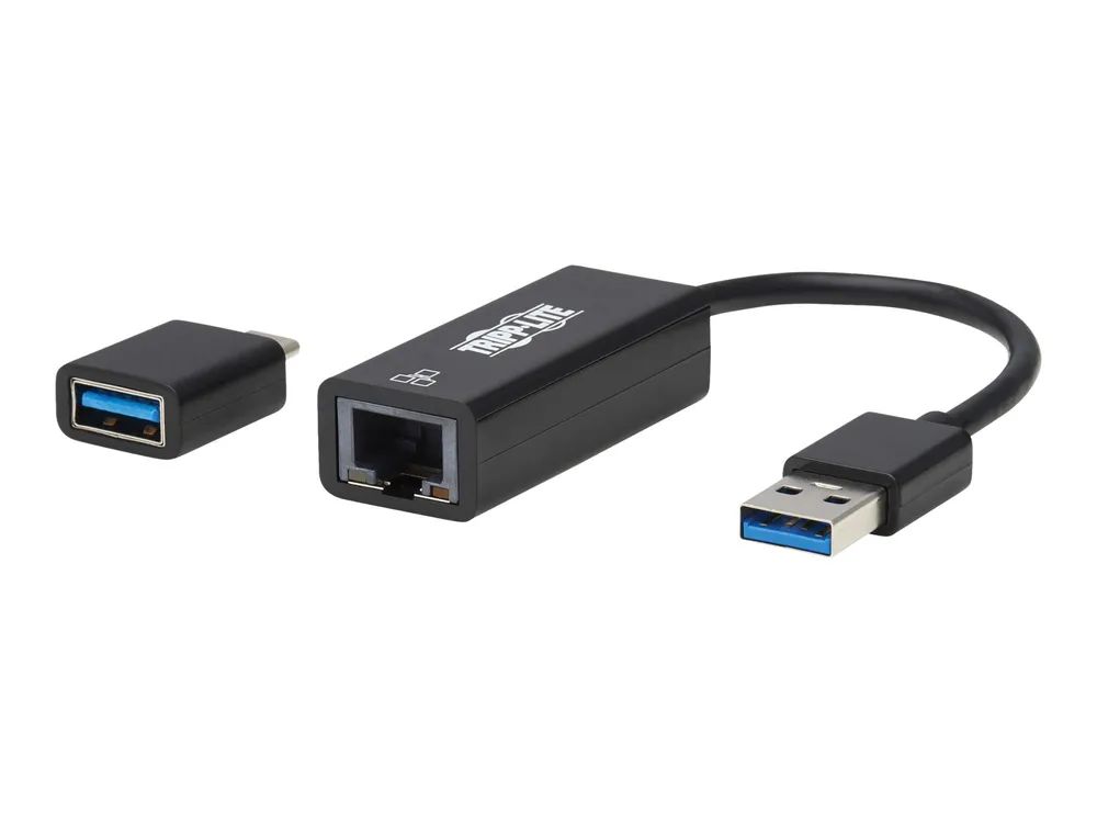 Eaton Tripp Lite Series USB-C, USB-A to RJ45 Gigabit Ethernet Network Adapter (2xM/F)