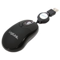 LogiLink Mini with retractable cable - Maus - rechts- und linkshändig