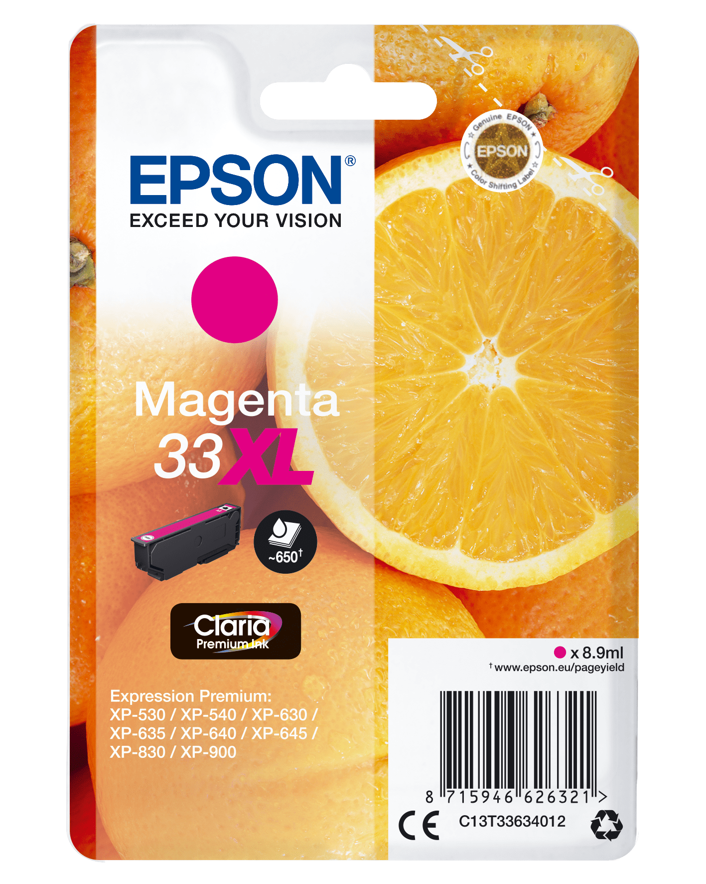 Epson 33 Tinte Orange Single, XL, magenta