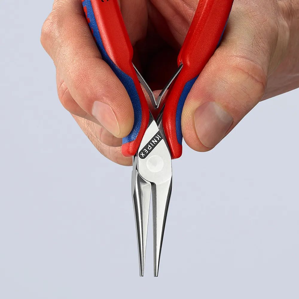 KNIPEX Elektronik-Greifzange mit durchgestecktem Gelenk mit Mehrkomponenten-Hüllen 145 mm