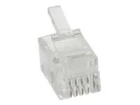 InLine Modularstecker - 6P4C RJ11 zum Crimpen auf Flachkabel - 10er Pack
