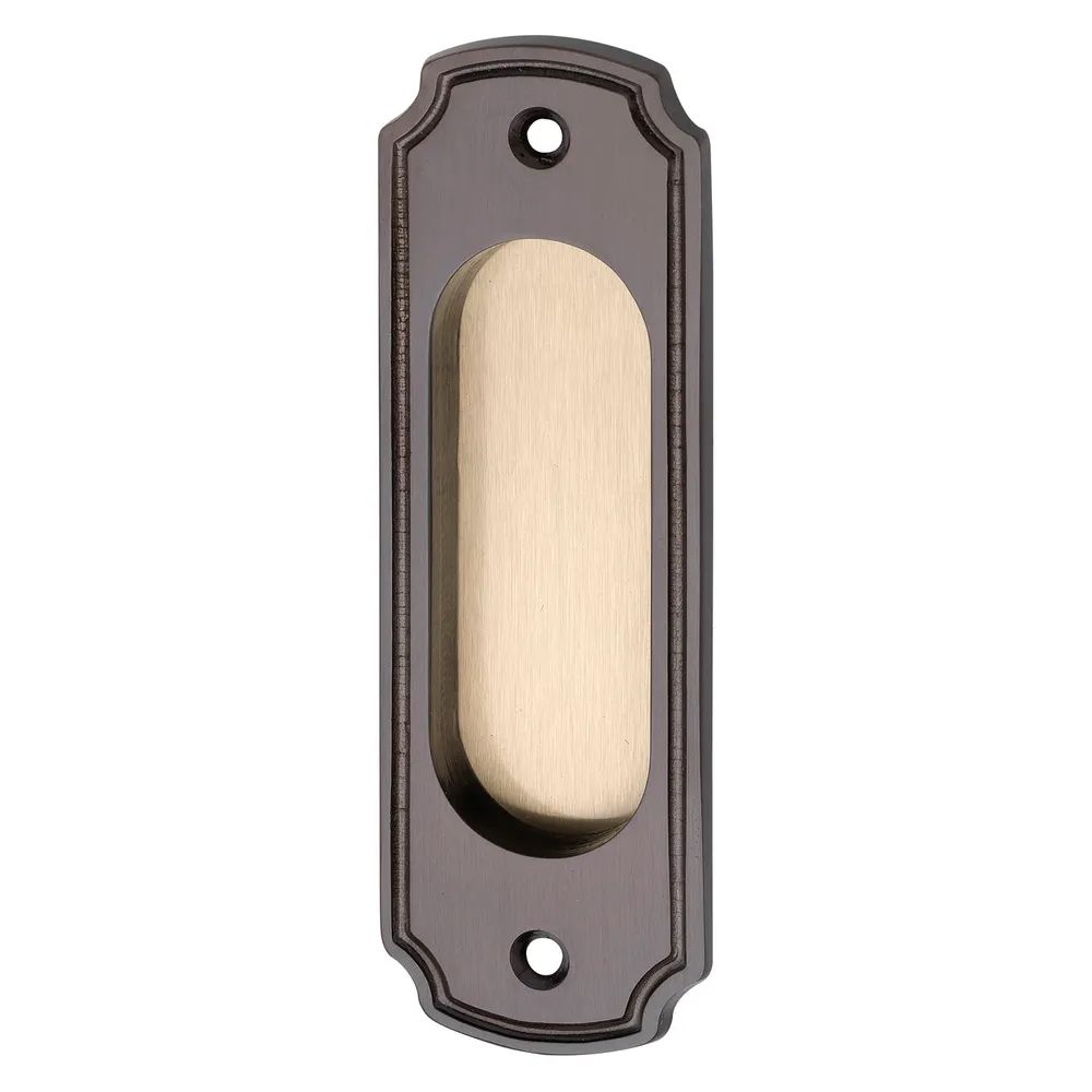 FONDERIA MARCHESI S.P.A.  Schiebetürmuschel 40 x 127 mm,ungelocht, Messing patiniert