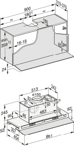Miele Dunstabzugshaube DAS 4940 Glas transparent