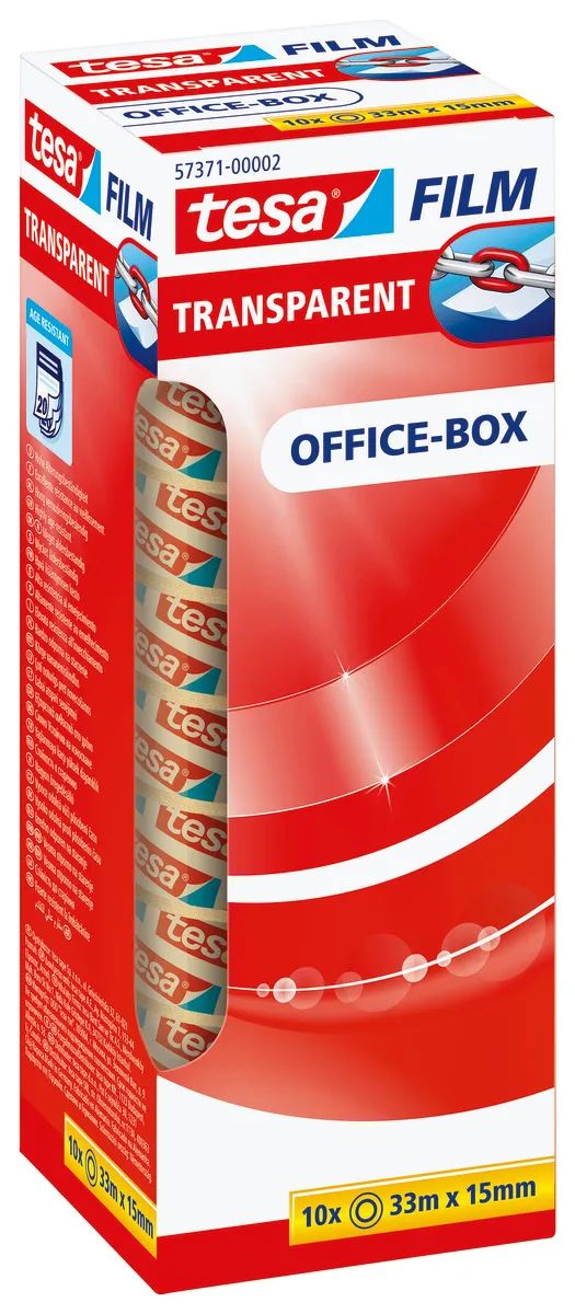 Tesa 57371 - 33 m - Transparent - Polypropylen (PP) - Pappe - Papier - 15 mm - 10 Stück(e)