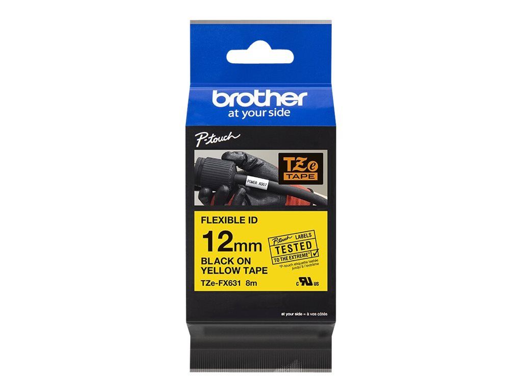 Brother TZe-FX631 - Schwarz auf Gelb - Rolle (1,2 cm x 8 m)
