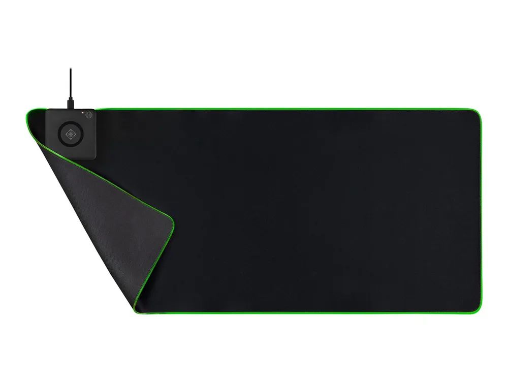 Deltaco Gaming GAM-092 - Beleuchtetes Tastatur- und Mauspad - mit RGB-Beleuchtung, induktives Laden (10 W max.)